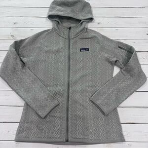 Patagonia Women's Better Sweater Hoody Frozen Jaquard: Salt Grey Size  Medium